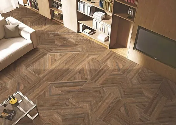 Фото Керамогранит Forked Wood Wenge Carving 60x120 Индия