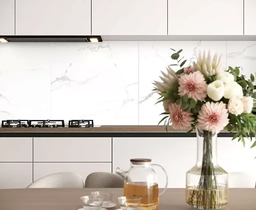 Фото Керамогранит Pristine White белый полированный 60x120 Индия