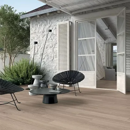 Фото Керамогранит Poetry Wood Mud Nat R 20X120 (PF60010061) Италия