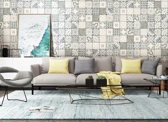 Фото керамическая плитка DeShun Ceramics Mix Art Decor DC36 20x20 Китай