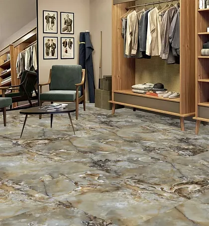 Керамогранит Agyaro Blue High Glossy 60x60 для гостиной, для ванной, для туалета, для прихожей Фото Керамогранит Agyaro Blue High Glossy 60x60 Индия