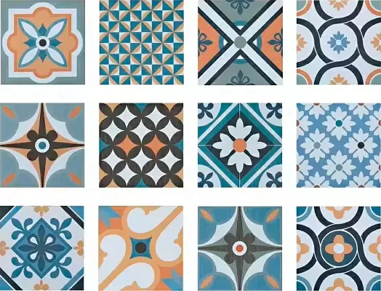 Фото керамическая плитка DeShun Ceramics Mix Art Decor DC33 20x20 Китай