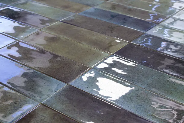 Фото Плитка Smile Tile Jazz Ocean Blue 7.5x22.5 Индия