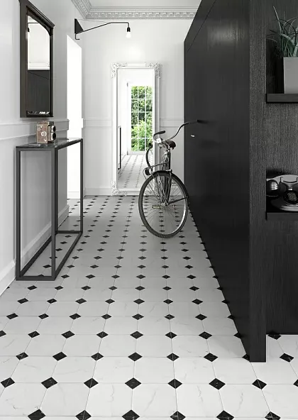 Керамогранит Betera Black-White R 58x58 (УТ-00036815) для гостиной, для кухни, для прихожей Фото Керамогранит Betera Black-White R 58x58 (УТ-00036815) Испания