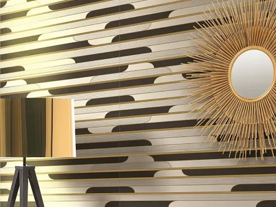 Фото Керамогранит Wall07 Showall White Leaf (set 2 pz) 120x120 Италия