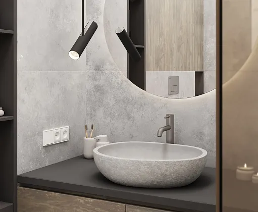 Фото Керамогранит Laparet Illusion Grey Серый Матовый+Гл.Чернила Str 60Х120 Индия