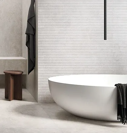 Фото Керамогранит Refin RL24 Etherea Stripe Ivory 3D R 60x120 Италия