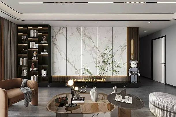 Фото Керамогранит Golden Francesca Shape Ink 120x300 (BHK-4009) Китай