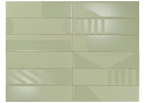 Фото Плитка Smile Tile Rivera Mist Green 7.5x30 Индия