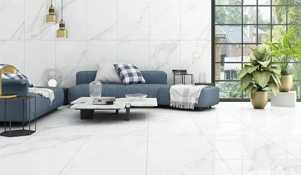 Фото Керамогранит Asia Statuario Regal Gold Glossy 60x120 Индия
