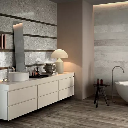 Фото Керамогранит Ariana Ceramica PF60008674 Futura Cenere Nat Ret 6mm 120x280 Италия