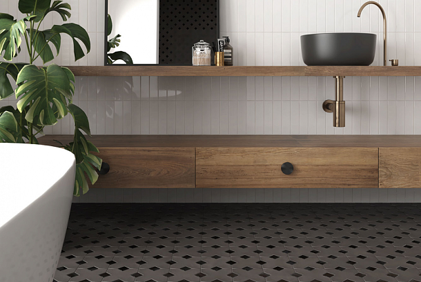 Фото Керамогранит 28978 Kasbah Taco Black Hat Gloss 3,2x3,2 Испания