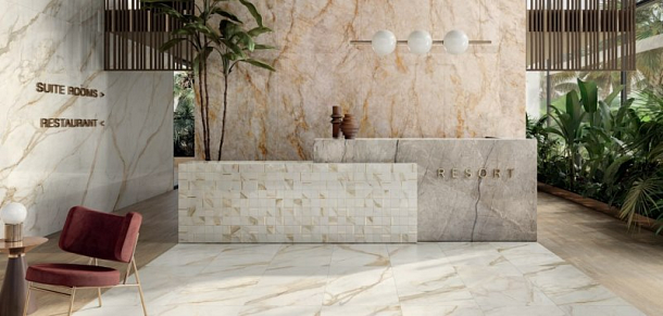 Керамогранит AGCJ GOLDEN WHITE Luc 120x278 для кухни, для ванной Фото Керамогранит AGCJ GOLDEN WHITE Luc 120x278 Италия