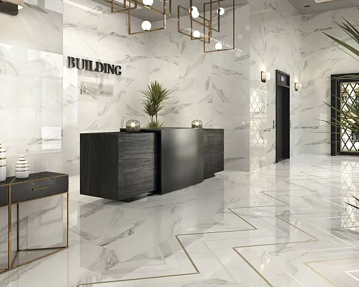 Фото Керамогранит Dune 188223 Calacatta Superwhite Rec 60x120 Испания