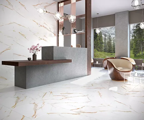 Фото Керамогранит Laparet Venato Calacatta Gold белый сатинированный 60х120 Россия