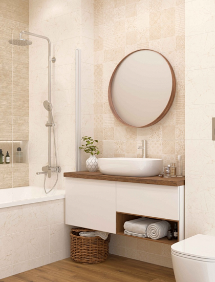 Фото Плитка Eva vanilla line бежевый 25х40 (00-00-5-09-10-11-2619) Россия