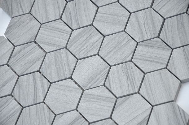Фото Marmara Grey POL hex 23x40x8 Китай