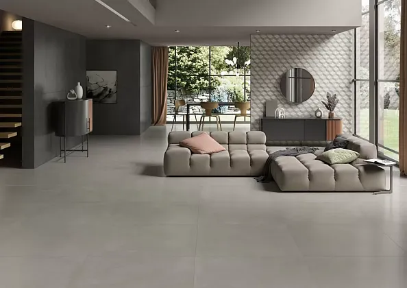 Керамогранит Touch Grigio Rett 60x120 для гостиной, для кухни, для ванной, для спальни, для прихожей Фото Керамогранит Touch Grigio Rett 60x120 Италия