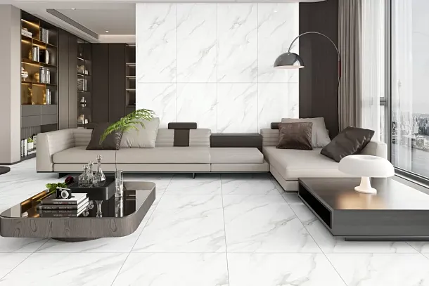 Фото Керамогранит Eternal ETMAR1218GL60120 Carrara Pearl Glossy 60x120 Индия