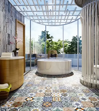 Фото керамическая плитка DeShun Ceramics Mix Art Decor DC31 20x20 Китай