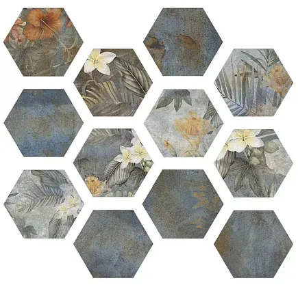 Фото Керамогранит Hibiscus Blue Matt Hexa 23.2x26.7 Испания