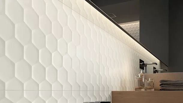 Фото Плитка E055 4D Diamond White Decor 40x80 Италия