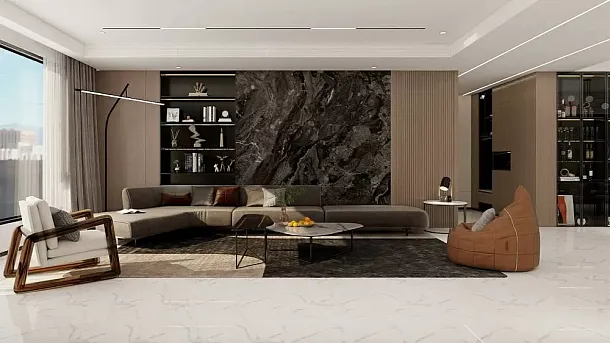 Фото Керамогранит Calacatta White Polished (Sinking Ink) 60x120 (BHW-0021) Китай