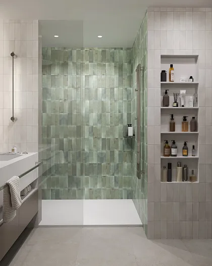 Фото Плитка Smile Tile Jazz Azure 7.5x22.5 Индия