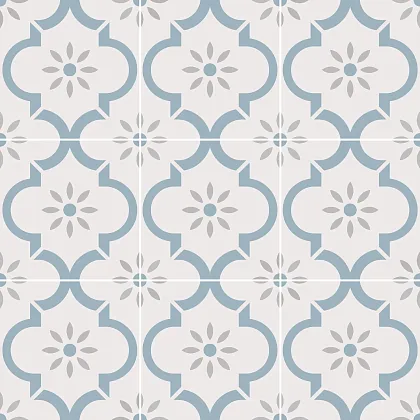 Фото Керамогранит Smile Tile Арабески голубой 20x20 Индия