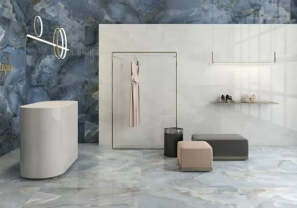 Фото Керамогранит Geotiles Oni White Super Polished 120x280 Испания