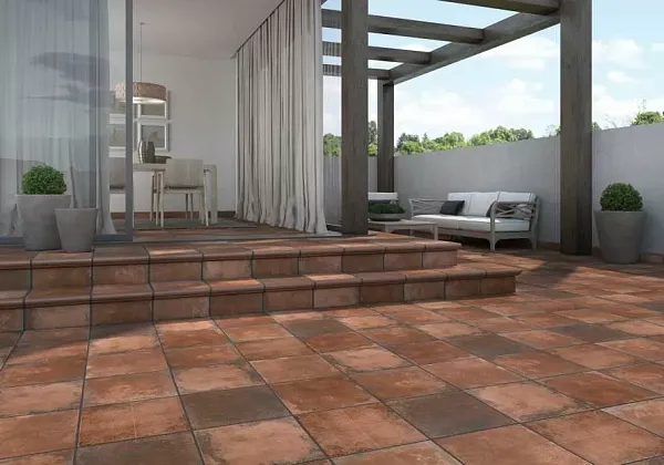 Фото Клинкерная плитка 902906 Antic Marron Esquina Redondeado 33х33 Испания