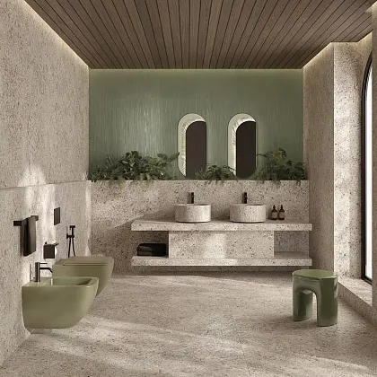 Фото Керамическая плитка FAP Ceramiche fTOU Materia Brillante Riflessi Bosco Brillante RT 50x120 Италия