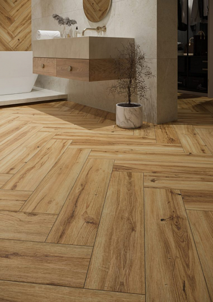 Фото Керамогранит Grapia Marrone R9 17,5X80 Польша