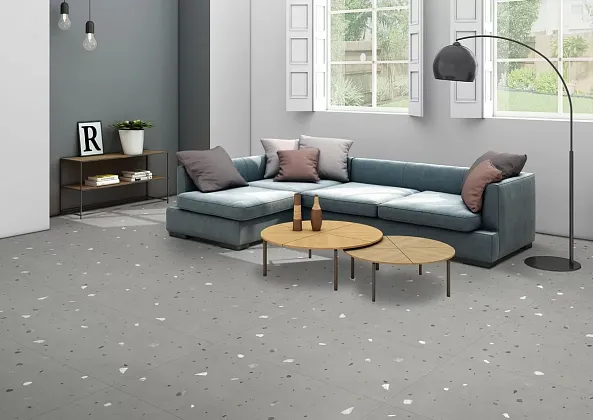Фото Керамогранит Ennface ENIND3214MT80160 Terrazzo Black Matt 800x1600x9 Индия