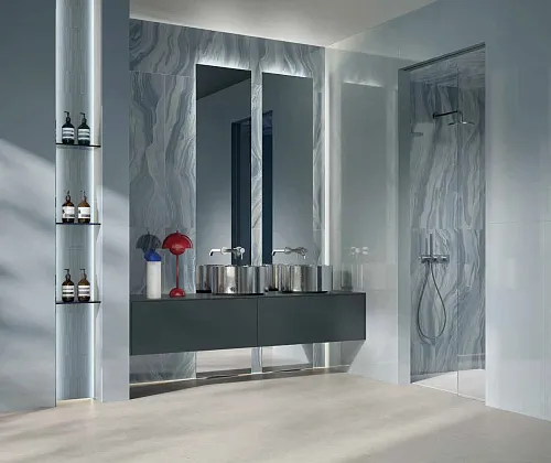Фото Керамическая плитка FAP Ceramiche fTOR Materia Brillante Foglie Linfa Brillante RT 50x120 Италия