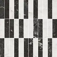 Фото Декор Тубкаль мозаичный микс чёрный белый глянцевый обрезной 30x30x0,9 (KMD2MSA003BR)