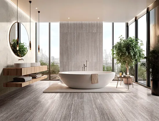 Фото Керамогранит Ragno Marazzi RCAG Realstone Travertino Cross Beige Rett 60х120 Италия