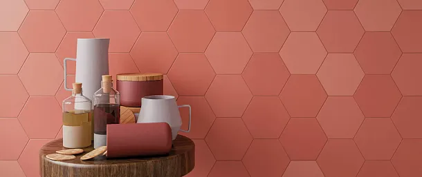 Фото Керамогранит 122452 Hexa Six Coral 14x16 Испания