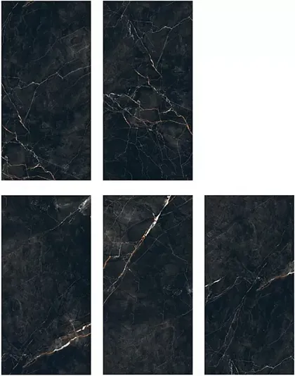 Фото Керамогранит Vesuvio Nero High Glossy 60x120 Индия