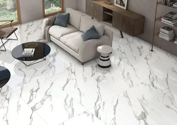 Фото Керамогранит Ennface ENMAR1004GL60120 Arabescato White Glossy 120x60x0.9 Индия