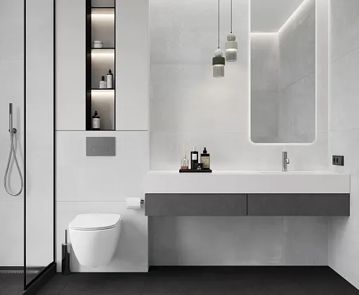 Фото Керамогранит Laparet Lucena Cottone Pro Светло-Серый R10Soft Cb 60Х120 Индия