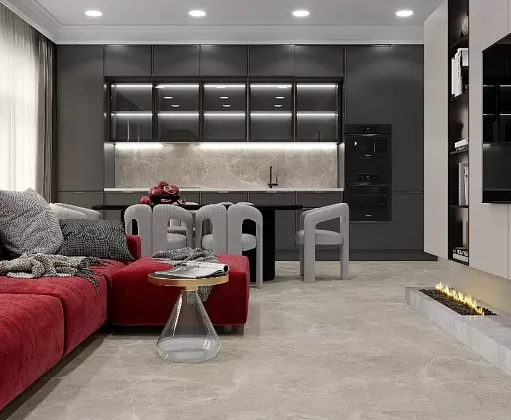 Фото Керамогранит Dacota grey серый Лаппатированный 80x80 Россия