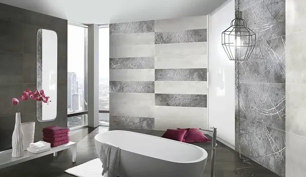Керамогранит LIBRAS6 List. Bright Silver 3.8x60 для гостиной, для кухни, для ванной, для спальни Фото Керамогранит LIBRAS6 List. Bright Silver 3.8x60 Италия