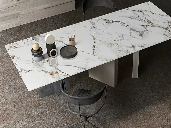 Фото Керамогранит Motto Arabescato Gold Polished 800x2400x15 Индия