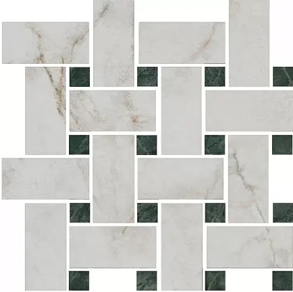 Фото Мозаика T038\SG6540 Серенада мозаичный белый лаппатированный 32x32 Россия