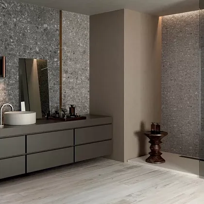 Фото Керамогранит Ariana Ceramica PF60008932 Futura Antracite Nat Ret 6mm 120x280 Италия