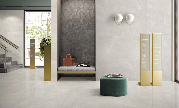 Фото Керамогранит Liceo Bianco Rust Matt Carving 60x60 Индия