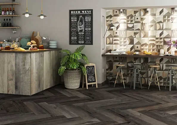 Керамогранит J87749 Aspen Brown 15x100 для гостиной, для ванной, для спальни, для прихожей Фото Керамогранит J87749 Aspen Brown 15x100 Италия