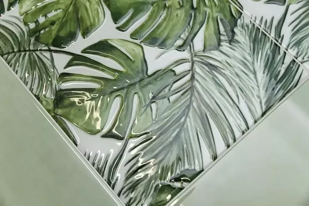 Фото Бордюр LSB001 Левада зеленый темный глянцевый 40х7,1 Россия