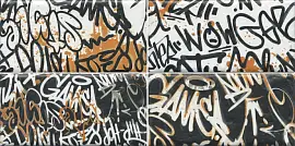 Фото Панно OP\A210\4x\19060 Граффити из 4-х частей 39.6*20